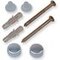 WC set 6X60 messing vernikkeld + wit kap (massieve ondergrond)